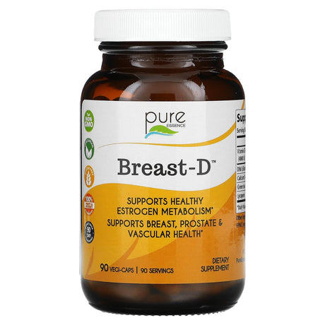 Pure Essence, Breast-D, Supports Breast, Prostate & Vascular Health, 90 Vegetarian Capsules - Supply Center USA