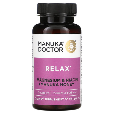 Manuka Doctor, Relax, Magnesium & Niacin + Manuka Honey, 30 Capsules - Supply Center USA