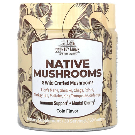 Country Farms, Native Mushrooms, Cola, 60 Gummies - Supply Center USA