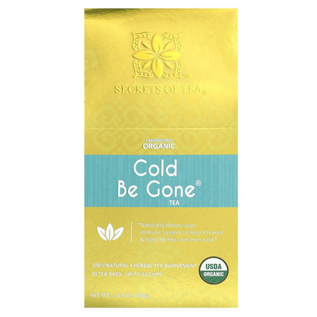 Secrets of Tea, Organic Cold Be Gone Tea, Caffeine Free, 20 Tea Bags, 1.41 oz (40 g) - Supply Center USA