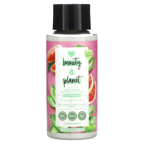 Love Beauty and Planet, Conditioner, For Straight To Wavy, Aloe Sabila Grapefruit & Vitamin B3, 13.5 fl oz (400 ml) - Supply Center USA