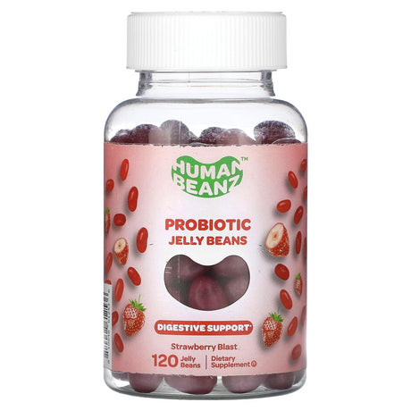 Human Beanz, Probiotic Jelly Beans, Strawberry Blast, 120 Jelly Beans - Supply Center USA