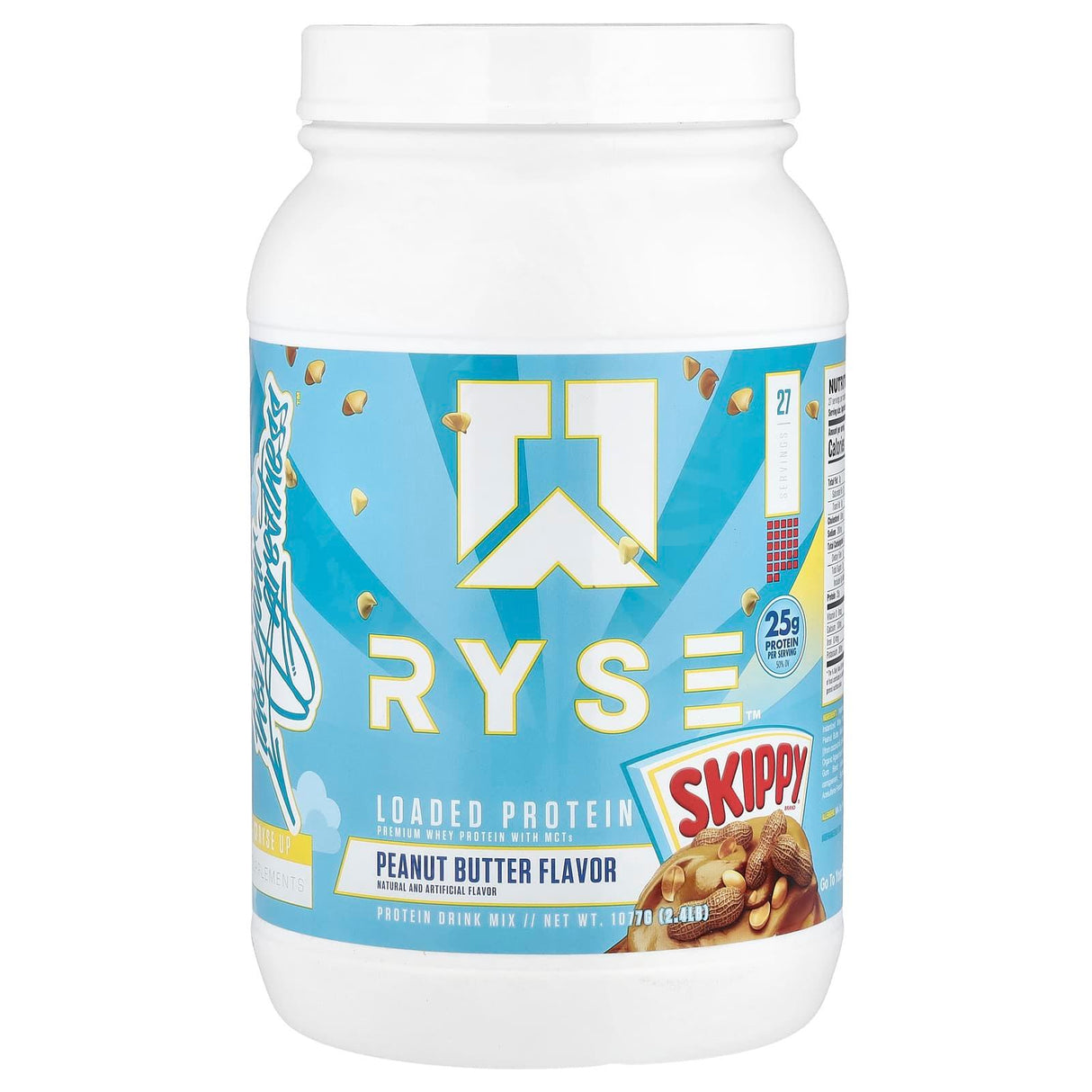 RYSE, Loaded Protein, Premium Whey Protein with MCTs, Skippy® Peanut Butter, 2.4 lb (1,077 g) - Supply Center USA