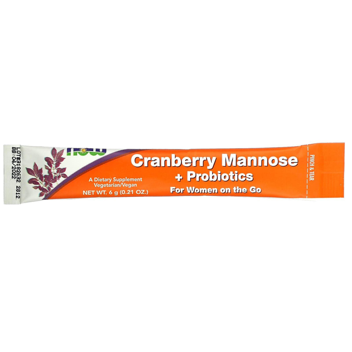 NOW Foods, Cranberry Mannose + Probiotics, For Women On The Go, 24 Packets, 0.21 oz (6 g) Each - Supply Center USA