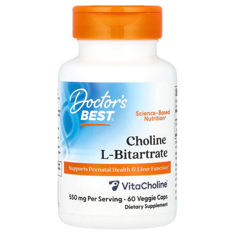 Doctor's Best, Choline L-Bitartrate, 550 mg, 60 Veggie Caps (275 mg Per Capsule) - Supply Center USA