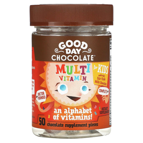 Good Day Chocolate, Multivitamin for Kids, 50 Chocolate Supplement Pieces - Supply Center USA