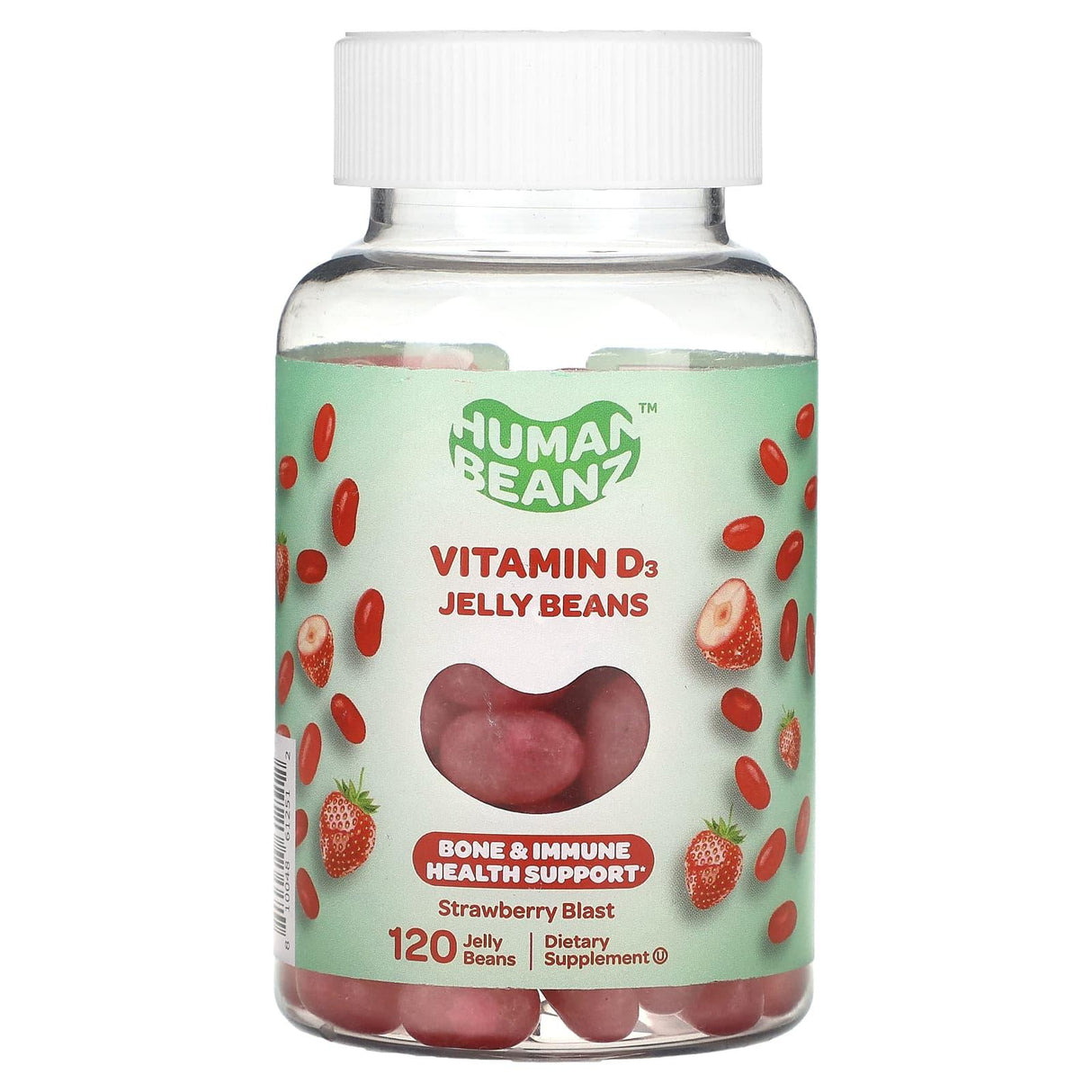 Human Beanz, Vitamin D3 Jelly Beans, Strawberry Blast, 120 Jelly Beans - Supply Center USA