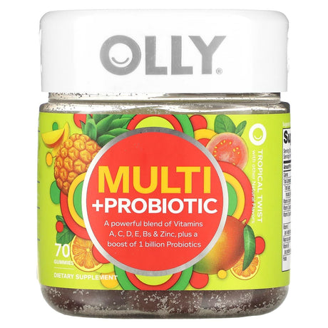 OLLY, Multi + Probiotic, Tropical Twist, 70 Gummies - Supply Center USA