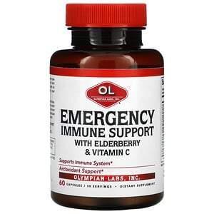 Olympian Labs, Emergency Immune Support with Elderberry & Vitamin C, 60 Capsules - Supply Center USA