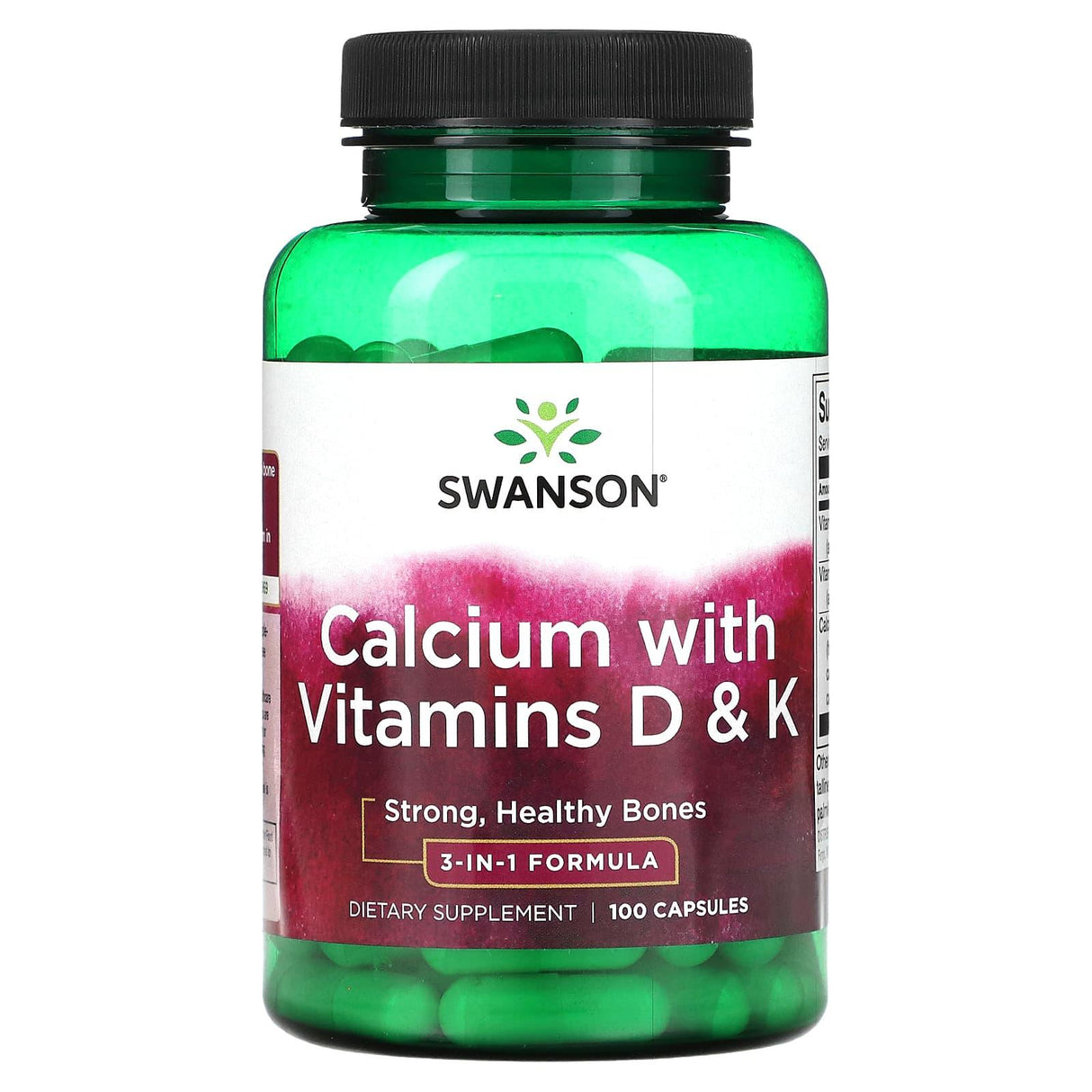 Swanson, Calcium with Vitamins D & K, 100 Capsules - Supply Center USA