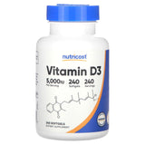 Nutricost, Vitamin D3, 5,000 IU, 240 Softgels - Supply Center USA