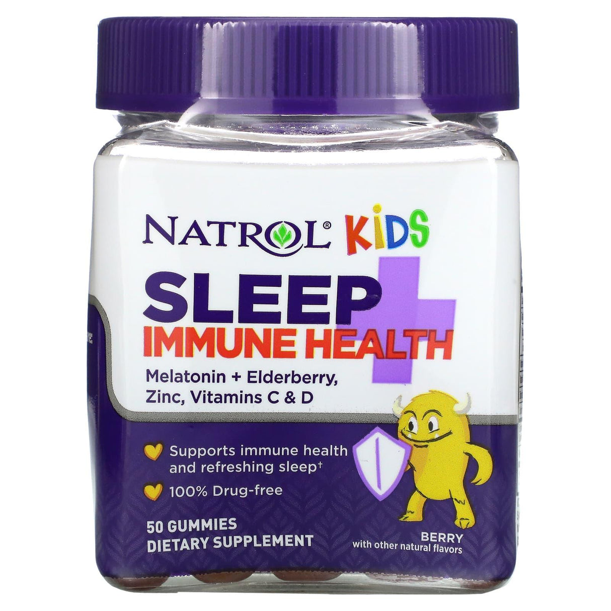 Natrol, Kids, Sleep + Immune Health, Berry, 50 Gummies - Supply Center USA