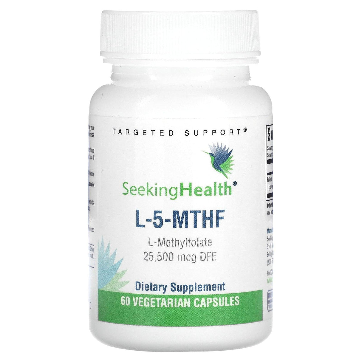 Seeking Health, L-5-MTHF, L-Methylfolate, 25,500 mcg DFE, 60 Vegetarian Capsules - Supply Center USA