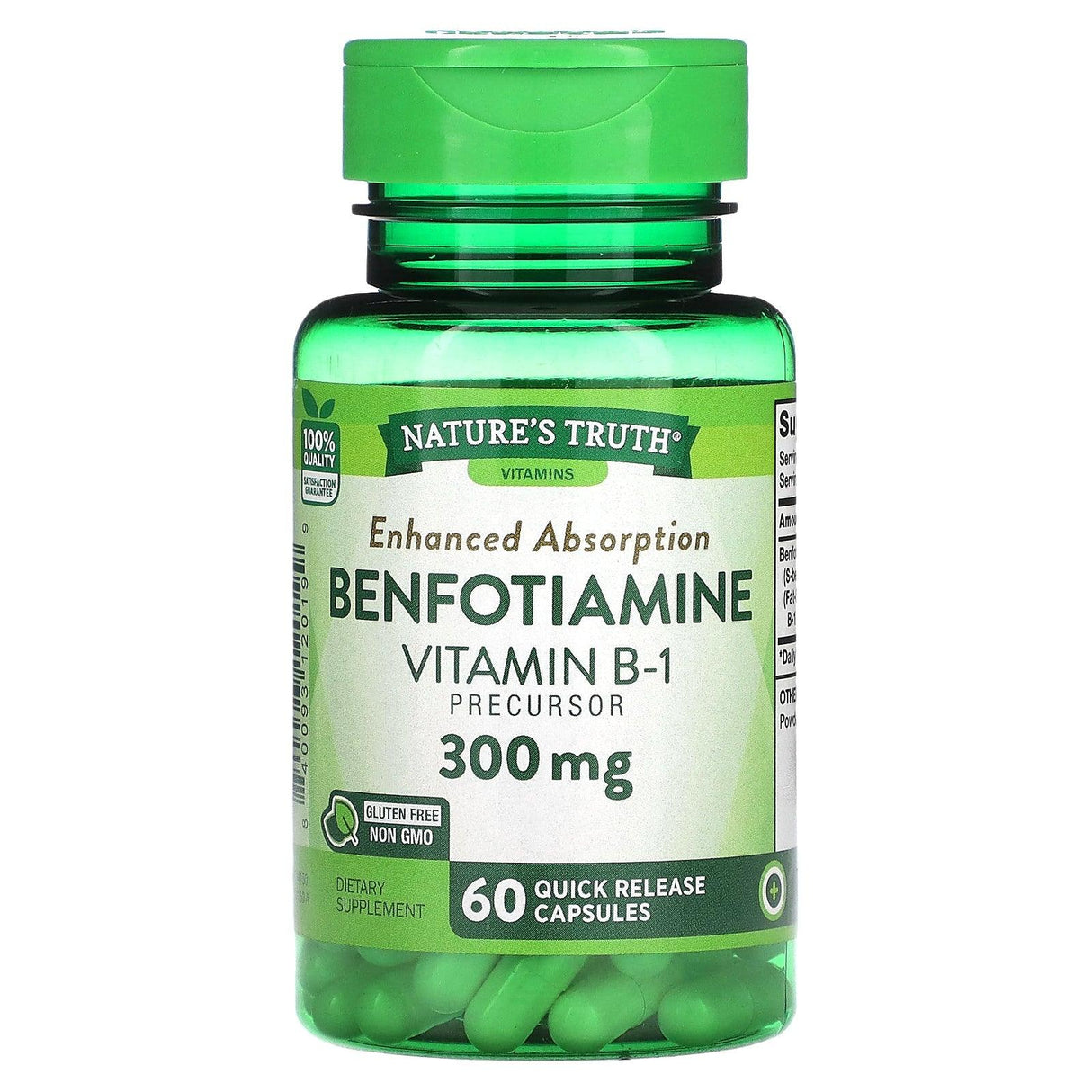 Nature's Truth, Benfotiamine, 300 mg, 60 Quick Release Capsules - Supply Center USA