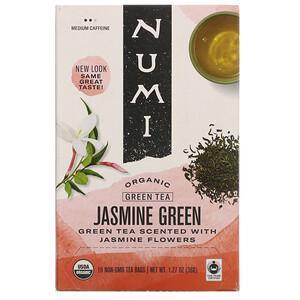 Numi Tea, Organic Green Tea, Jasmine Green, 18 Tea Bags, 1.27 oz (36 g) - Supply Center USA