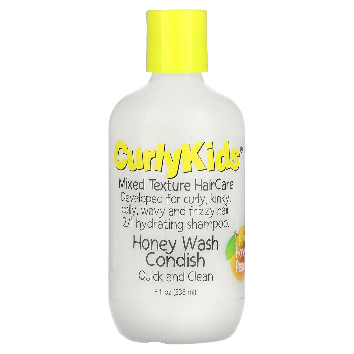 CurlyKids, Honey Wash Condish, Quick and Clean, Honey Peach, 8 fl oz (236 ml) - Supply Center USA