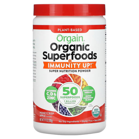 Orgain, Plant-Based Organic Superfoods + Immunity Up, Honeycrisp Apple, 9.9 oz (280 g) - Supply Center USA