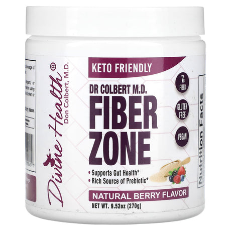 Divine Health, Dr Colbert M.D. Fiber Zone, Natural Berry, 9.52 oz (270 g) - Supply Center USA