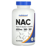 Nutricost, NAC, Vegan N -Acetyl L -Cysteine, 600 mg, 180 Capsules - Supply Center USA