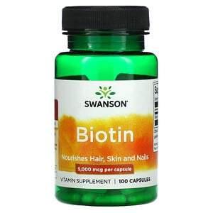 Swanson, Biotin, 5,000 mcg, 100 Capsules - HealthCentralUSA