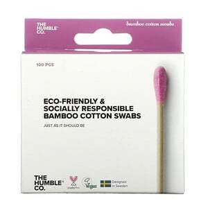 The Humble Co., Bamboo Cotton Swabs, Purple, 100 Swabs - HealthCentralUSA