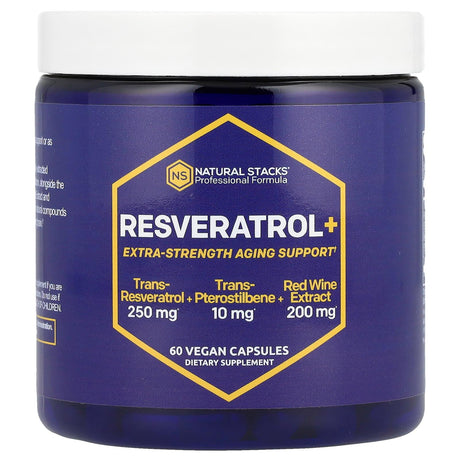 Natural Stacks, Resveratrol+, 60 Vegan Capsules - Supply Center USA