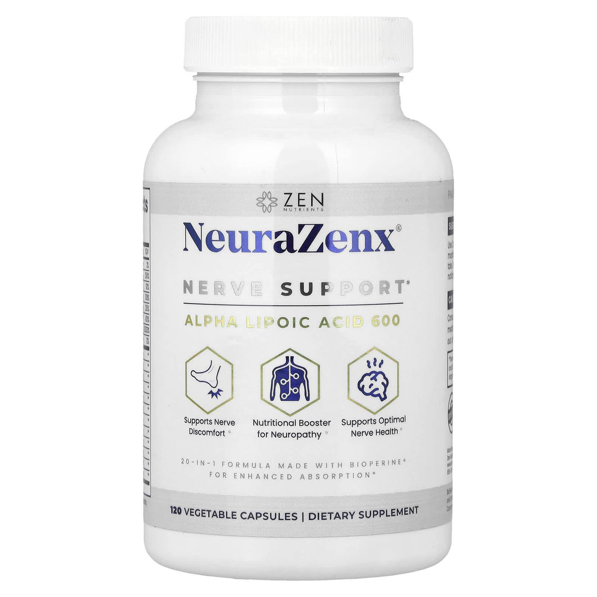 Zen Nutrients, NeuraZenx®, Nerve Support, 120 Vegetable Capsules - Supply Center USA