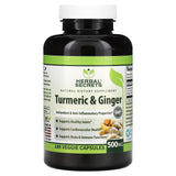 Herbal Secrets, Turmeric & Ginger, 500 mg, 180 Veggie Capsules - Supply Center USA