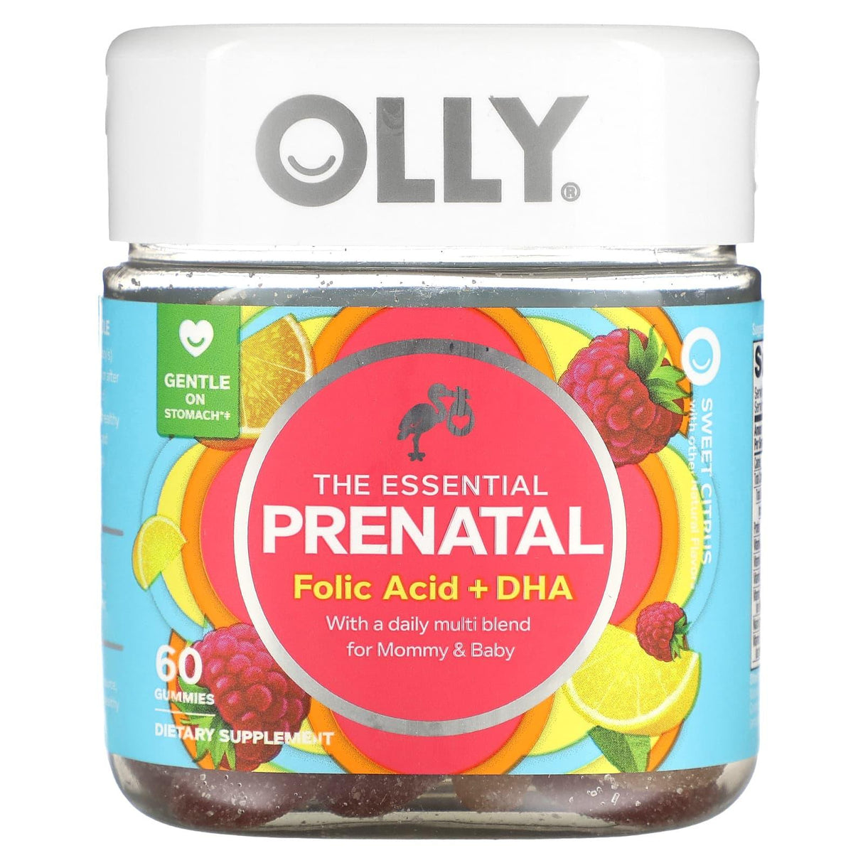 OLLY, The Essential, Prenatal, Folic Acid + DHA, Sweet Citrus, 60 Gummies - Supply Center USA