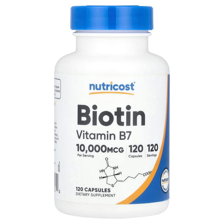 Nutricost, Biotin, 10,000 mcg, 240 Capsules - Supply Center USA