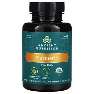 Dr. Axe / Ancient Nutrition, Turmeric, Once Daily, 30 Tablets - Supply Center USA