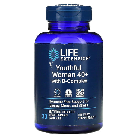 Life Extension, Youthful Woman 40+ with B-Complex, 30 Enteric Coated Vegetarian Tablets - Supply Center USA