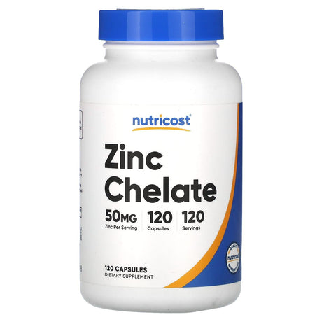 Nutricost, Zinc Chelate, 50 mg, 120 Capsules - Supply Center USA