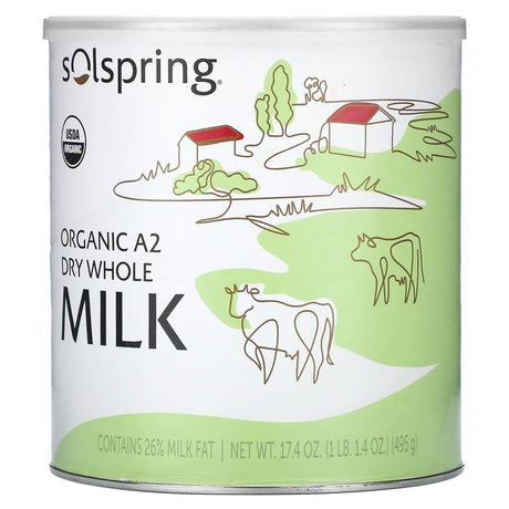 Dr. Mercola, Solspring, Organic A2 Dry Whole Milk, 17.4 oz (495 g) - Supply Center USA