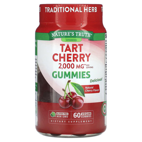 Nature's Truth, Tart Cherry, Natural Cherry, 1,000 mg, 60 Vegan Gummies - Supply Center USA