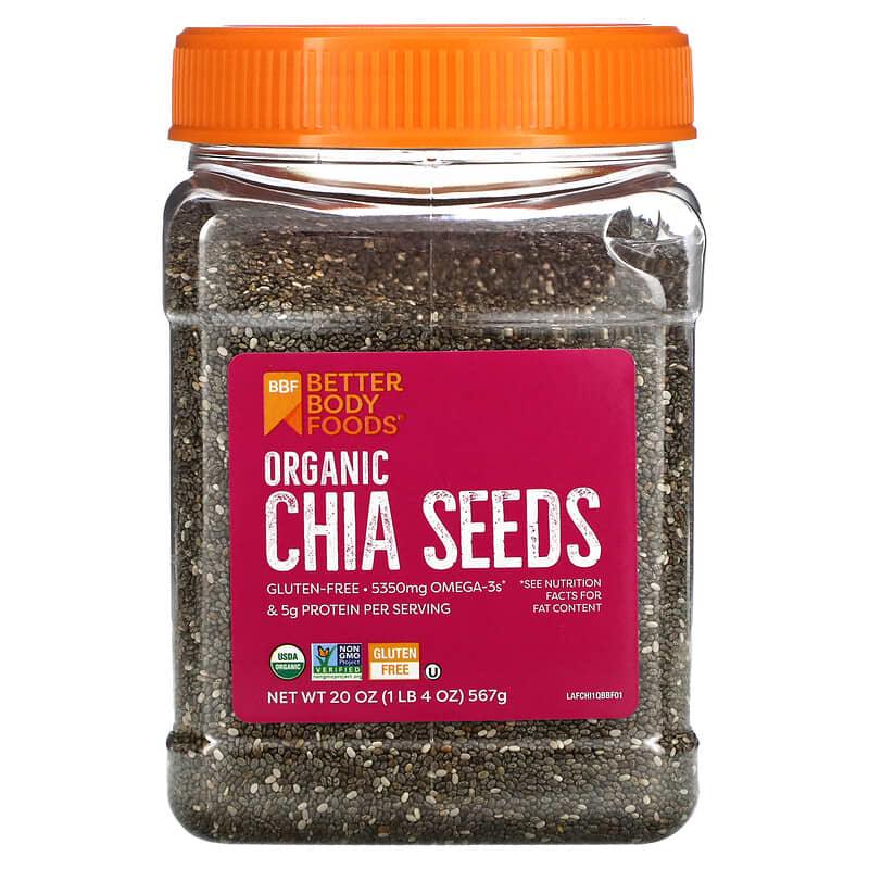 BetterBody Foods, Organic Chia Seeds, 20 oz (567 g) - Supply Center USA