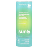 ATTITUDE, Sunly, Mineral Sunscreen Face Stick, SPF 30, Unscented, 0.7 oz (20 g) - Supply Center USA