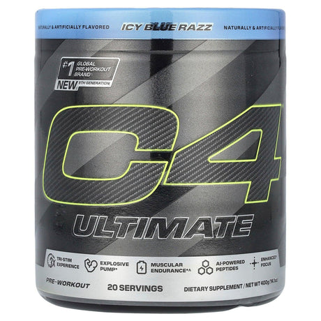 Cellucor, C4 Ultimate, Pre-Workout, Icy Blue Razz, 14.1 oz (400 g) - Supply Center USA