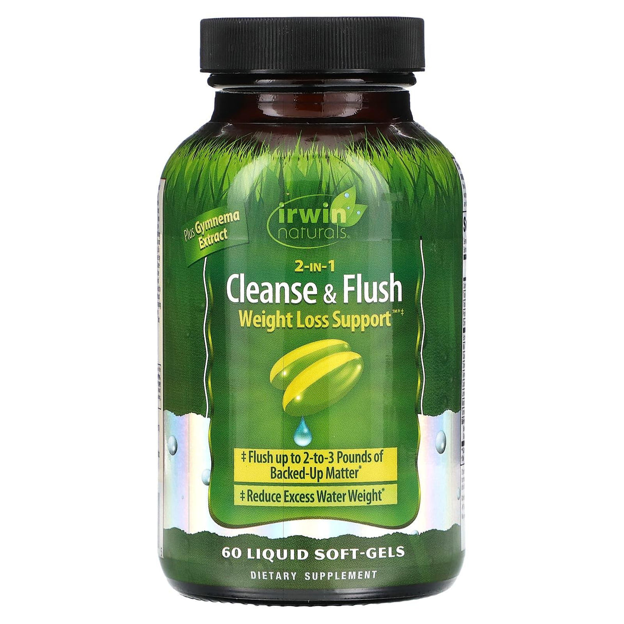 Irwin Naturals, 2-In-1 Cleanse & Flush Weight Loss Support, 60 Liquid Soft-Gels - Supply Center USA