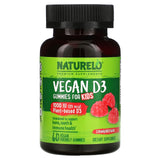 NATURELO, Vegan D3 for Kids, Strawberry, 1,000 IU (25 mcg), 60 Vegan Friendly Gummies - Supply Center USA