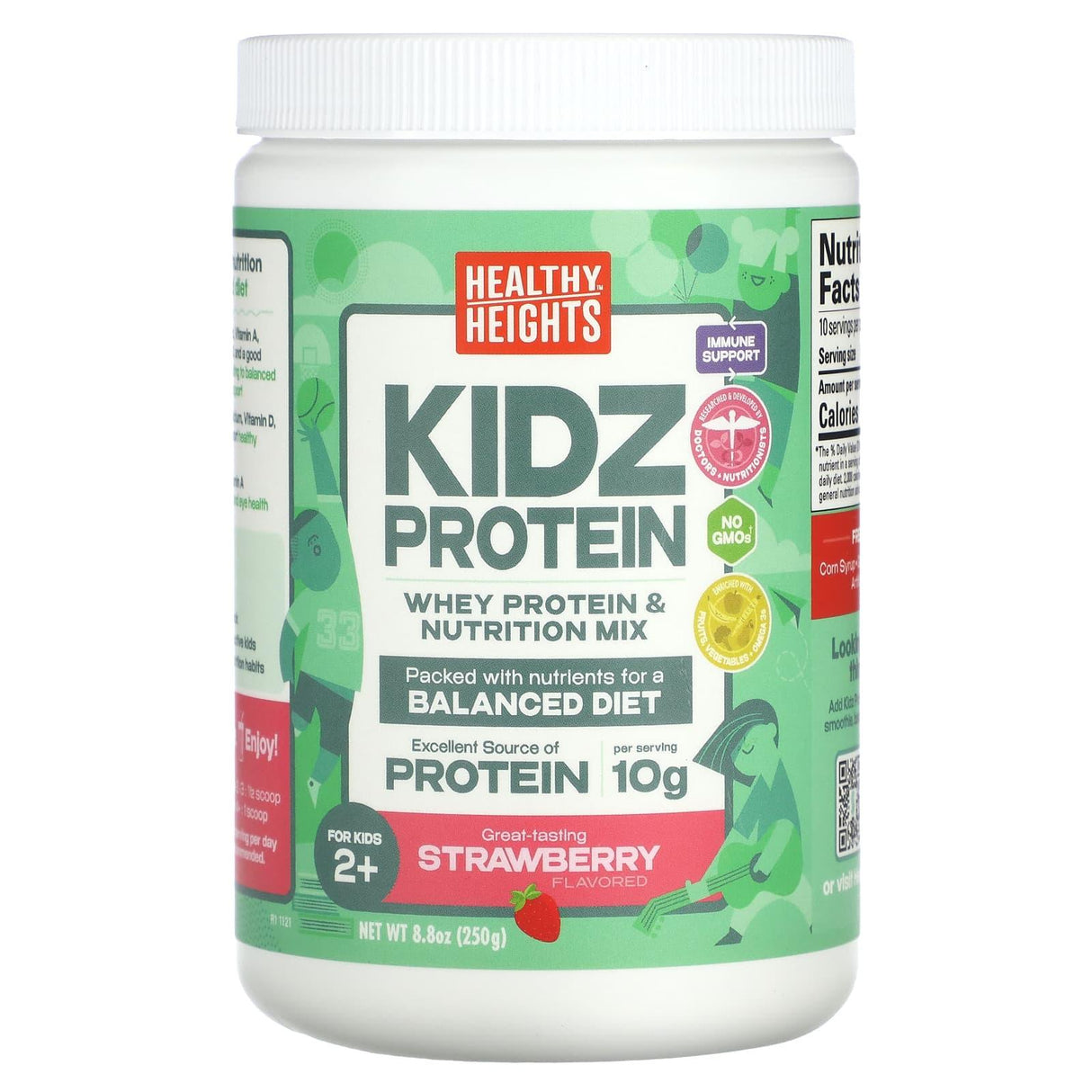 Healthy Heights, Kidz Protein, For Kids 2+, Strawberry, 8.8 oz (250 g) - Supply Center USA