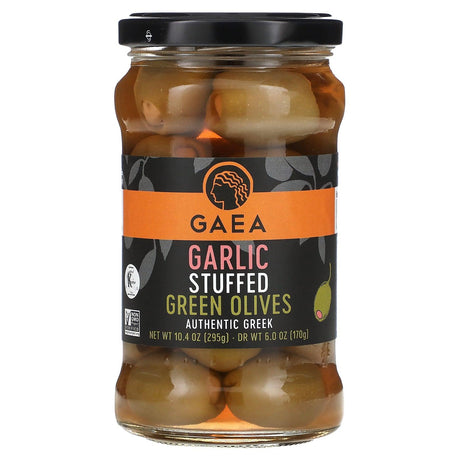 Gaea, Garlic Stuffed Green Olives, 10.4 oz (295 g) - Supply Center USA