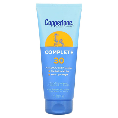 Coppertone, Sunscreen Lotion, Complete, SPF 30, 7 fl oz (207 ml) - Supply Center USA