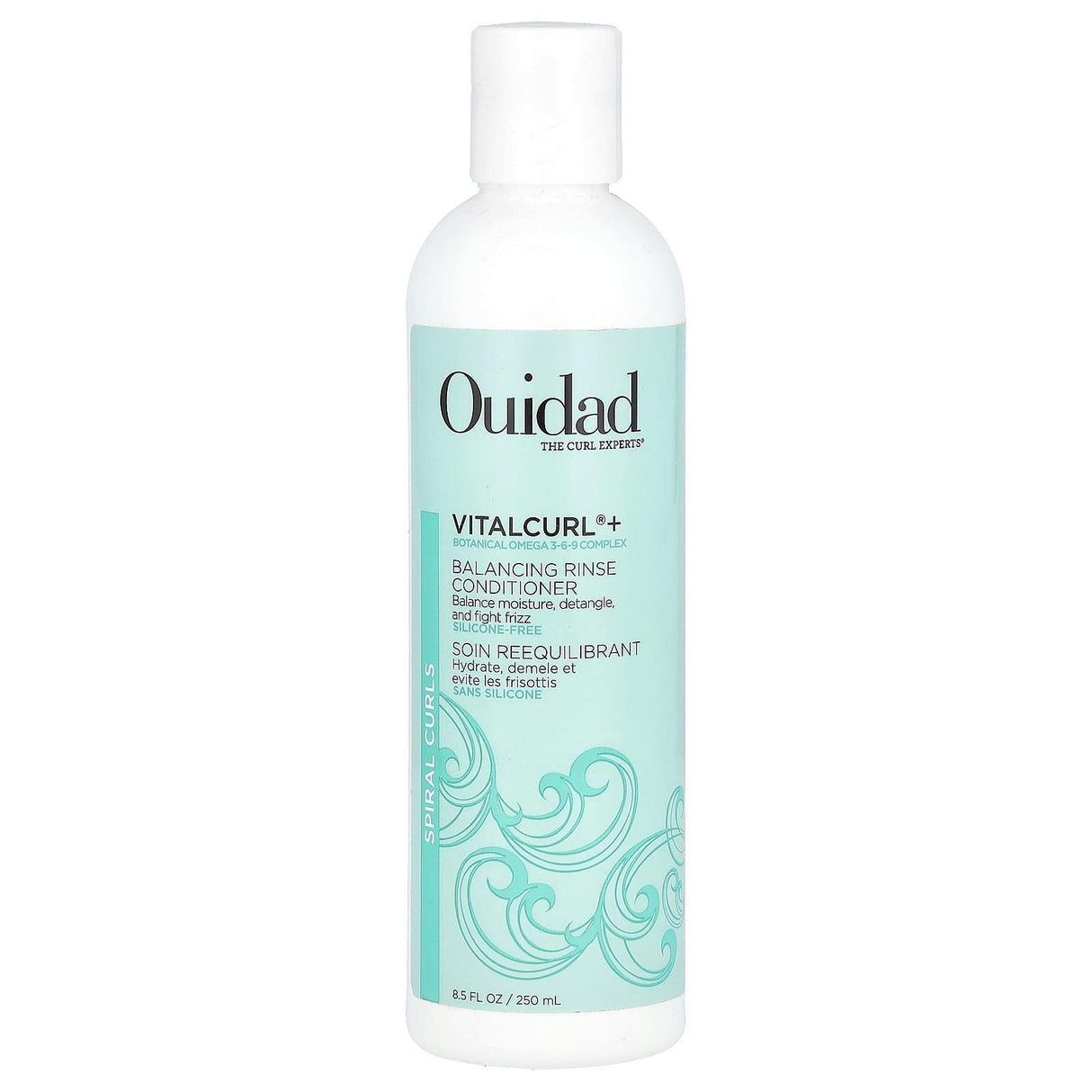 Ouidad, VitalCurl®+, Balancing Rinse Conditioner, Spiral Curls, 8.5 fl oz (250 ml) - Supply Center USA