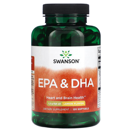 Swanson, EPA & DHA, Lemon, 120 Softgels - Supply Center USA