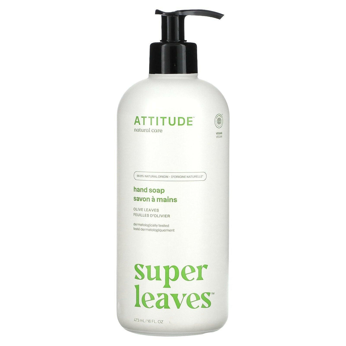 ATTITUDE, Super Leaves, Hand Soap, Olive Leaves, 16 fl oz (473 ml) - Supply Center USA