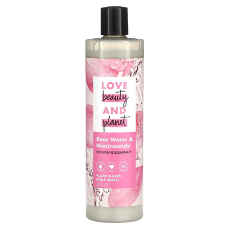 Love Beauty and Planet, Plant-Based Body Wash, Rose Water & Niacinamide, 20 fl oz - Supply Center USA