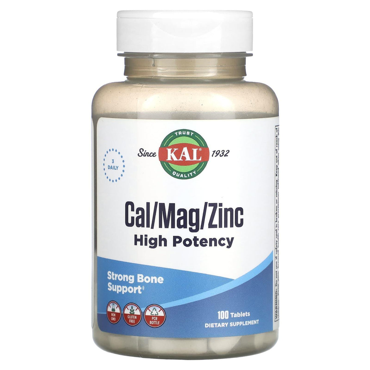 KAL, Cal/Mag/Zinc, High Potency , 100 Tablets - Supply Center USA