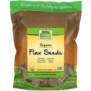 Now Foods, Real Food, Organic Flax Seeds, 32 oz (907 g) - Supply Center USA