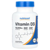 Nutricost, Vitamin D3, 10,000 IU, 240 Softgels - Supply Center USA